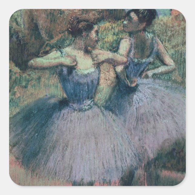 Adesivo Quadrado Edgar Degas | Dançarinos em Violeta (Frente)