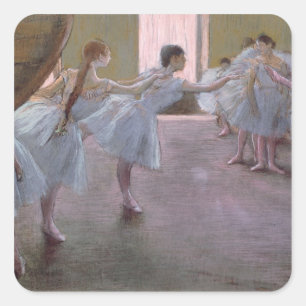 Adesivo Quadrado Edgar Degas   Dançarinos no ensaio, 1875-1877