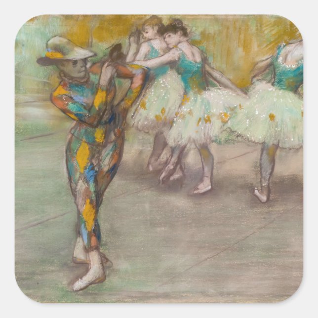 Adesivo Quadrado Edgar Degas - Harlequin Dance (Frente)