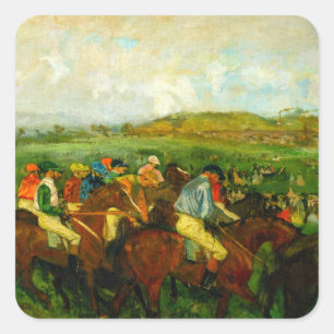 Adesivo Quadrado Edgar Degas Horseback Riding