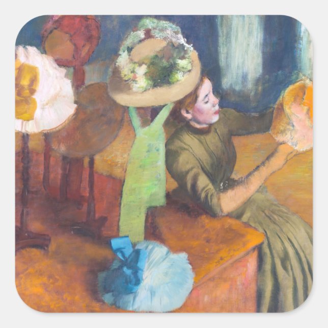 Adesivo Quadrado Edgar Degas - O Compro Millinery (Frente)
