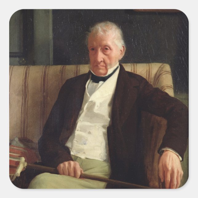 Adesivo Quadrado Edgar Degas | Retrato de Hilaire Degas (Frente)