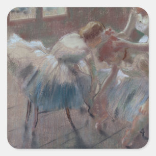 Adesivo Quadrado Edgar Degas três dançarinos que preparam-se pa