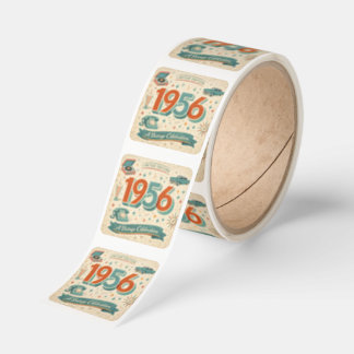 Adesivo Quadrado Edição Limitada Aniversário 1956 | Estilo Retro an