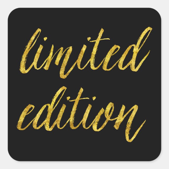 Adesivo Quadrado Edição limitada Faux Gold Foil cita Humor (Frente)