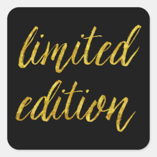 Adesivo Quadrado Edição Limitada Faux Gold Foil Cotes Humor