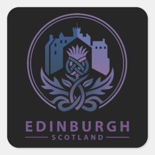 Adesivo Quadrado Edimburgo Escócia Reino Unido