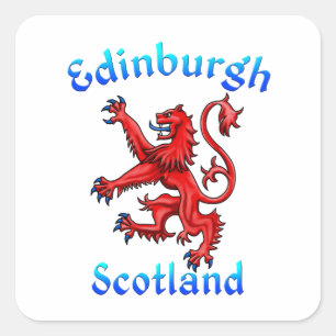 Adesivo Quadrado Edinburgh Scotland Lion Rampant Scottish Flag