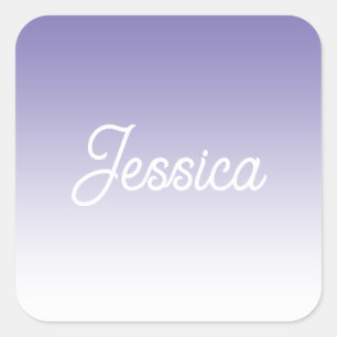 Adesivo Quadrado (Editável) Cor Púrpura Leve e seu texto
