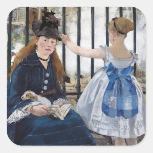 Adesivo Quadrado Edouard Manet - A Ferrovia