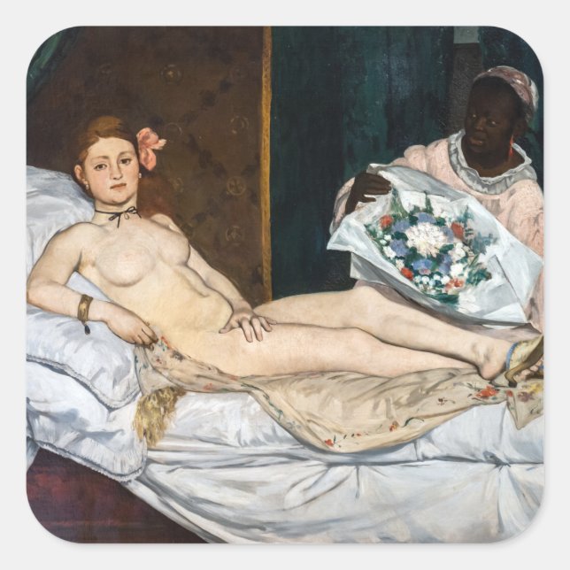 Adesivo Quadrado Edouard Manet - Olympia (Frente)