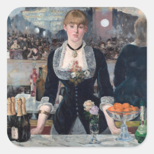 Adesivo Quadrado Edouard Manet - Um Bar no Folies-Bergere