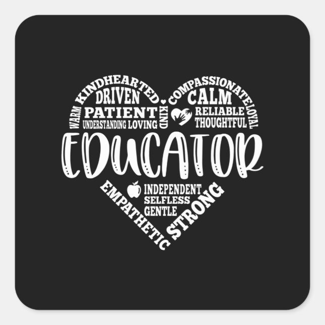 Adesivo Quadrado Educador Apreciação do professor arte de metrô (Frente)