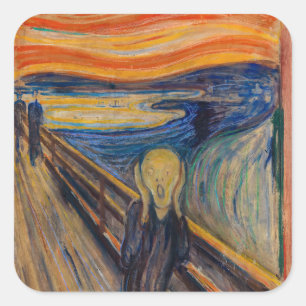 Adesivo Quadrado Edvard Munch - O Gritar 1893