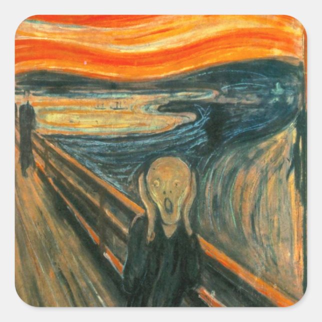 Adesivo Quadrado EDVARD MUNCH - O gritar 1893 (Frente)