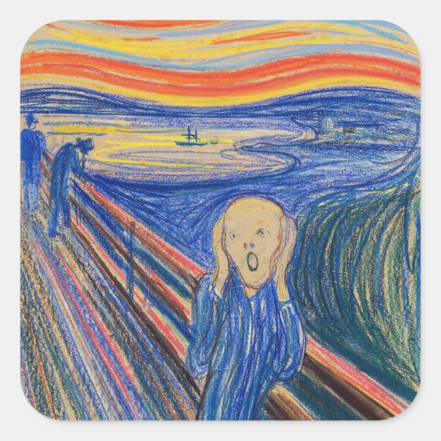 Adesivo Quadrado Edvard Munch - O Gritar 1895 (Frente)