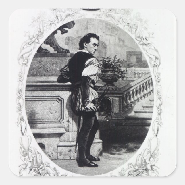 Adesivo Quadrado Edwin Booth como Iago (Frente)
