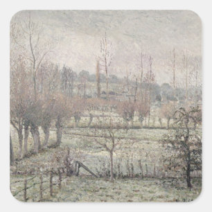 Adesivo Quadrado Efeito da neve em Eragny, 1894