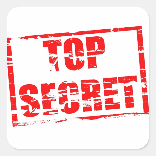 Adesivo Quadrado Efeito de carimbo secreto (Frente)