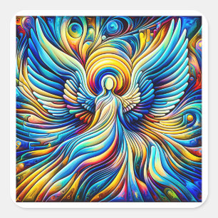 Adesivo Quadrado Efeito Expressionista do Anjo Abstrato de Illusion