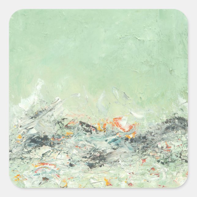 Adesivo Quadrado Efervesy - abstrato minimalista verde (Frente)