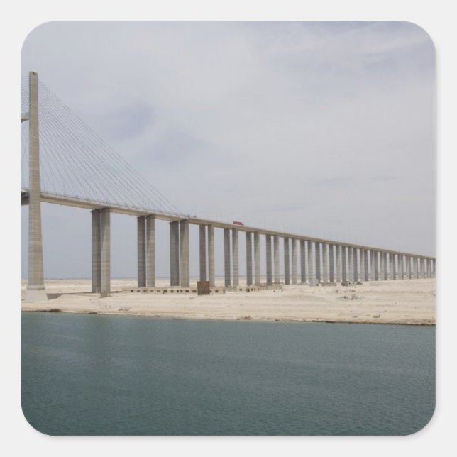 Adesivo Quadrado Egito, Canal de Suez. Ponte da Paz - Paz (Frente)