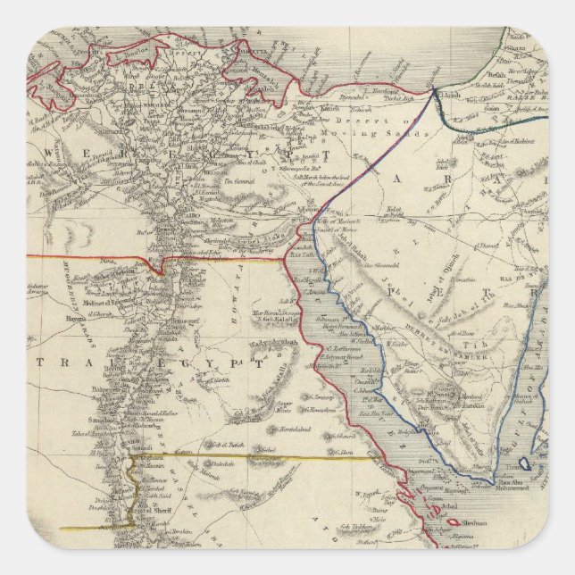 Adesivo Quadrado Egito, e Arábia Saudita Petraea (Frente)