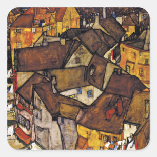 Adesivo Quadrado Egon Schiele Krumau Crescent de Casas