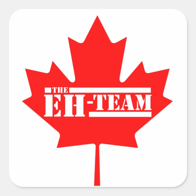 Adesivo Quadrado Eh Team Canada Maple Leaf (Frente)
