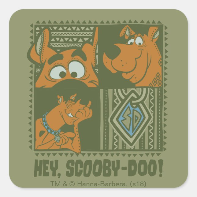Adesivo Quadrado Ei Scooby-Doo Tribal Square Graphic (Frente)