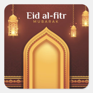Adesivo Quadrado Eid Al-Fitr Mubarak