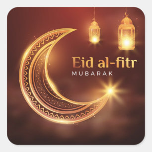 Adesivo Quadrado Eid Al-Fitr Mubarak