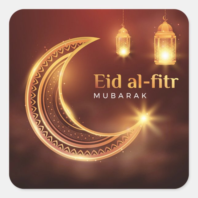 Adesivo Quadrado Eid Al-Fitr Mubarak (Frente)