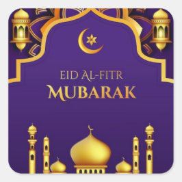 Adesivo Quadrado Eid Al-Fitr Saudação