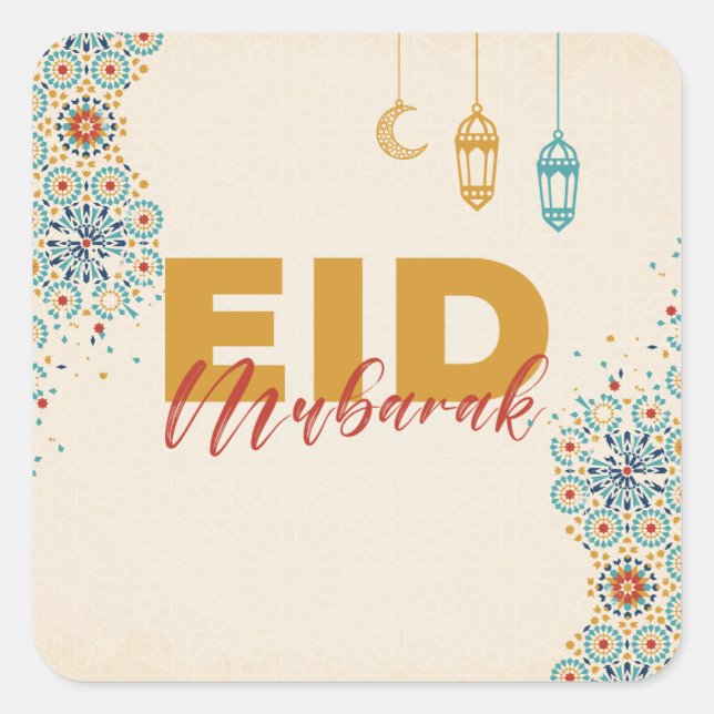 Adesivo Quadrado Eid mubarak (Frente)