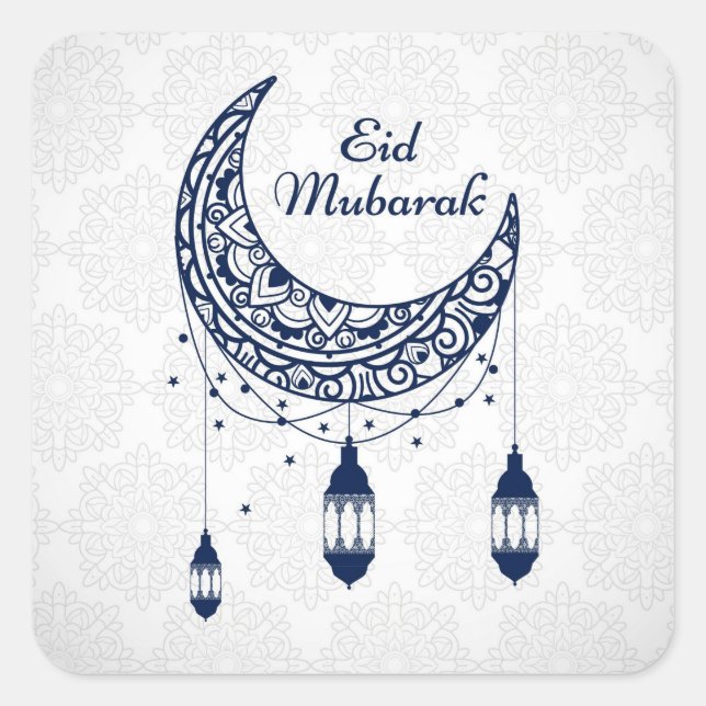 Adesivo Quadrado Eid Mubarak (Frente)