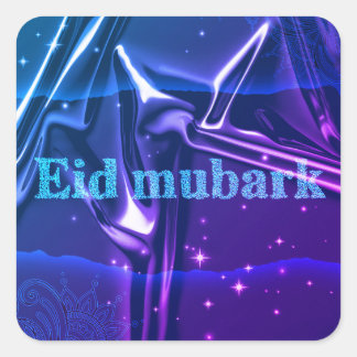 Adesivo Quadrado Eid mubarak brilhante