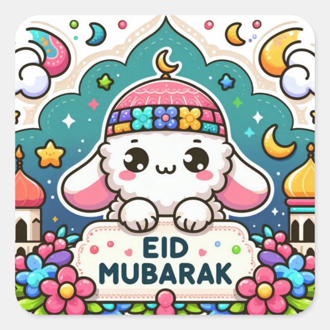 Adesivo Quadrado Eid Mubarak Sheep (Frente)