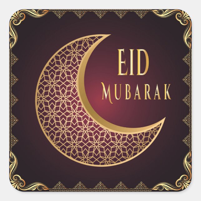 Adesivo Quadrado Eid Mubarak Square Sticker (Frente)