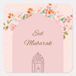 Adesivo Quadrado Eid mubark rosa