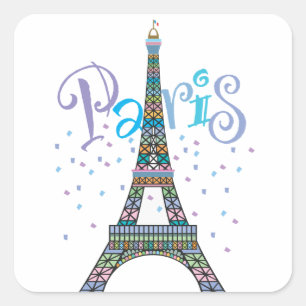 Adesivo Quadrado Eiffel Tower Fantasy