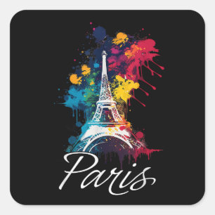 Adesivo Quadrado Eiffel Tower Paris Girls Viagem Holiday France Sou