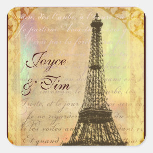 Adesivo Quadrado Eiffel Tower STicker