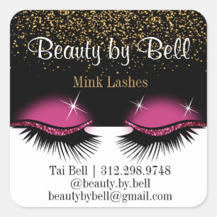 Adesivo Quadrado Eilashes da Luminosidade Rosa Quente