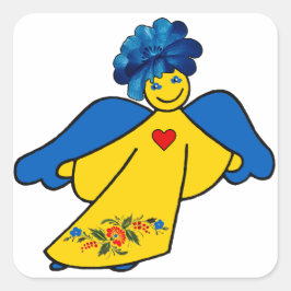 Adesivo Quadrado Ein Engel mit offenem Herzen