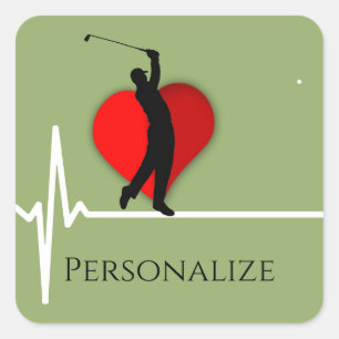 Adesivo Quadrado Ekg golfing do doutor