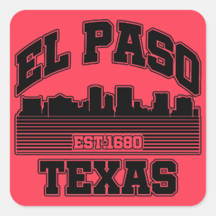 Adesivo Quadrado El Paso, Texas