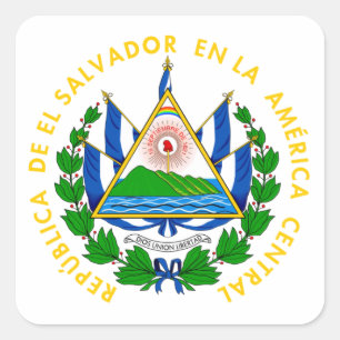 Adesivo Quadrado El Salvador - emblema/bandeira/brasão/símbolo