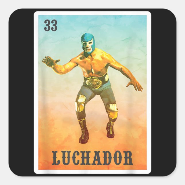 Adesivo Quadrado El Wrestler Lucha Libre - México Luchador (Frente)