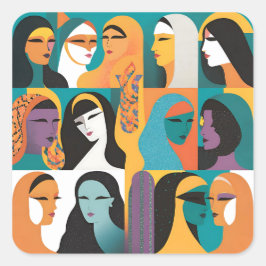 Adesivo Quadrado Ela é a Revolução